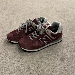 New Balance Maroon and Gray Sneakers